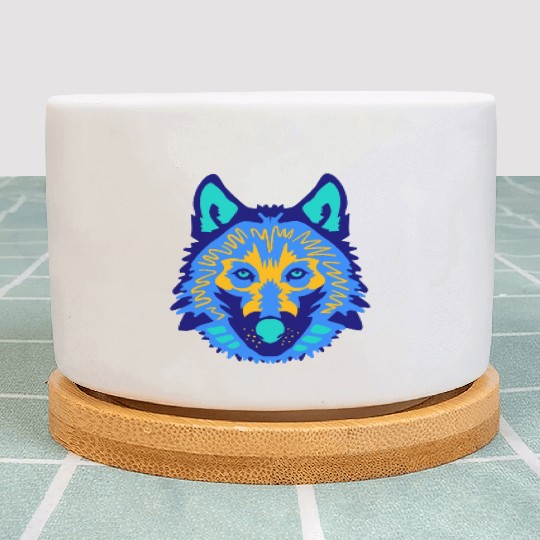 blue wolf face Plant Pots