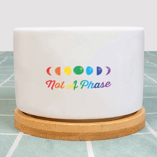 LGBT Not A Phase Funny Rainbow Moon Phase Gift Plant Pots