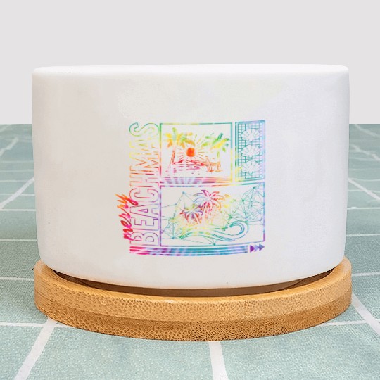 Coastal Beach Christmas In July Plant Pots, Merry