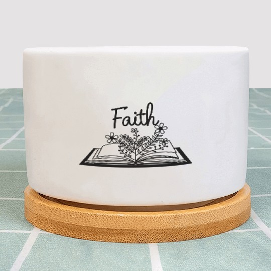 Faith Book with wild Flower Plant Pots