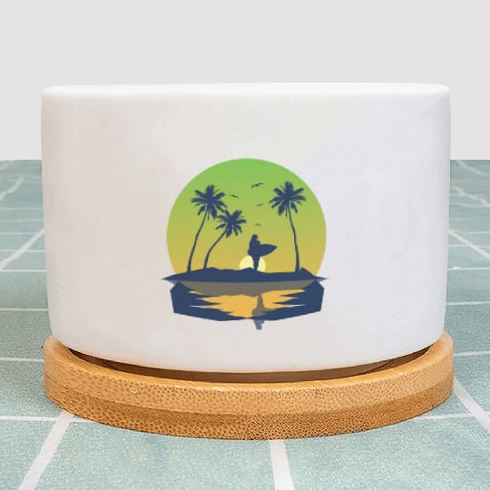 I Love My Wife And Surfing - Summer Vibes Plant Pots