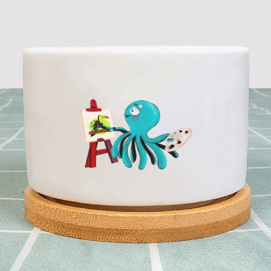 Artistic Octopus Painting A Toucan - cute and fun! Plant Pots