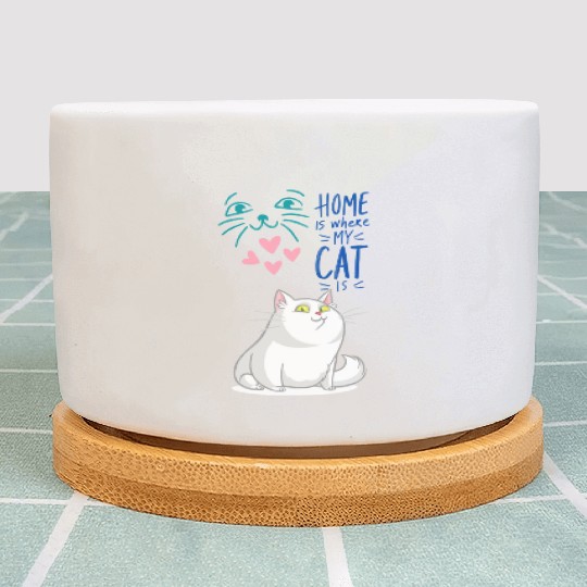 Cat Home Smart Animal Funny Meme Love Family Pet Plant Pots