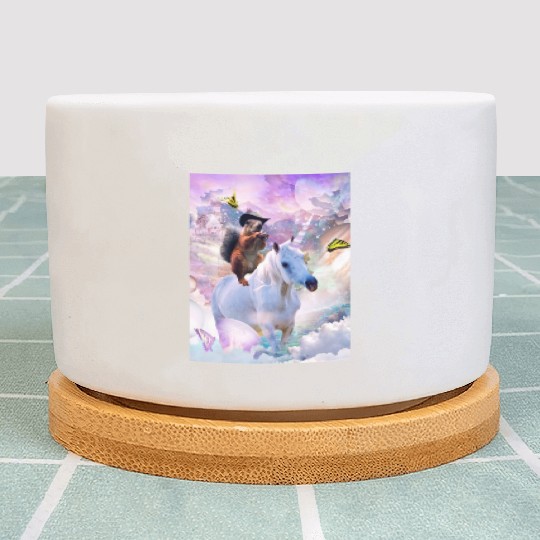 HEY, Cowboy Squirrel Riding Unicorn In Space Plant Pots