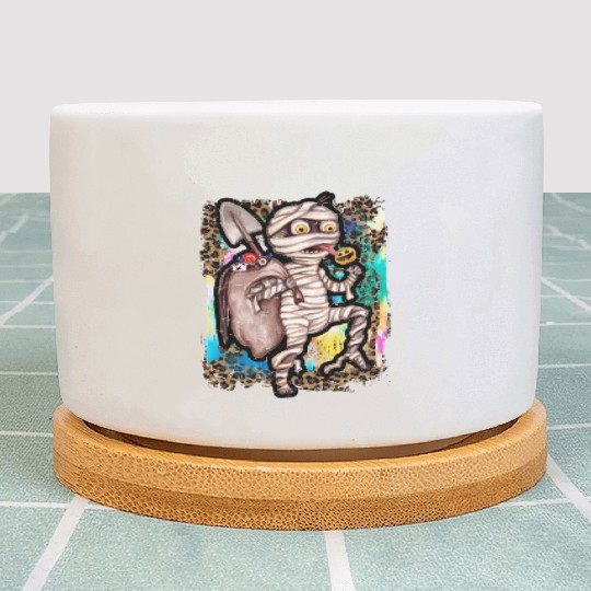 Halloween Zombie Mummy Tie Dye Plant Pots