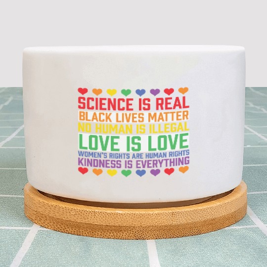 LBGT Flag Gay Pride Human Science is Real Plant Pots