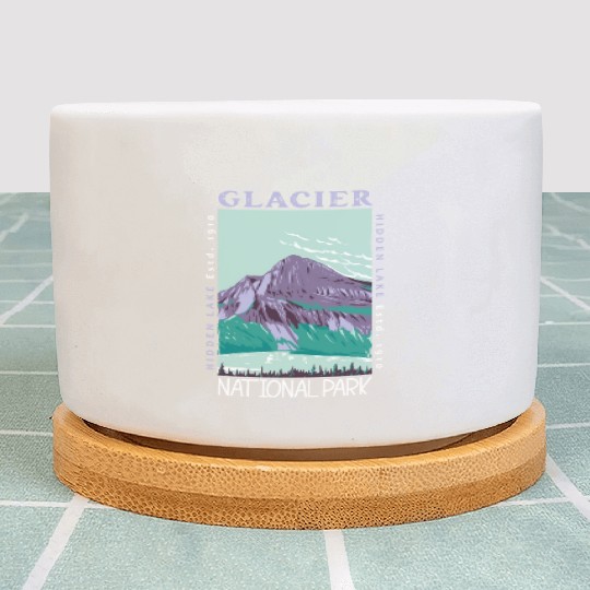 Glacier National Park Hidden Lake Distressed Plant Pots