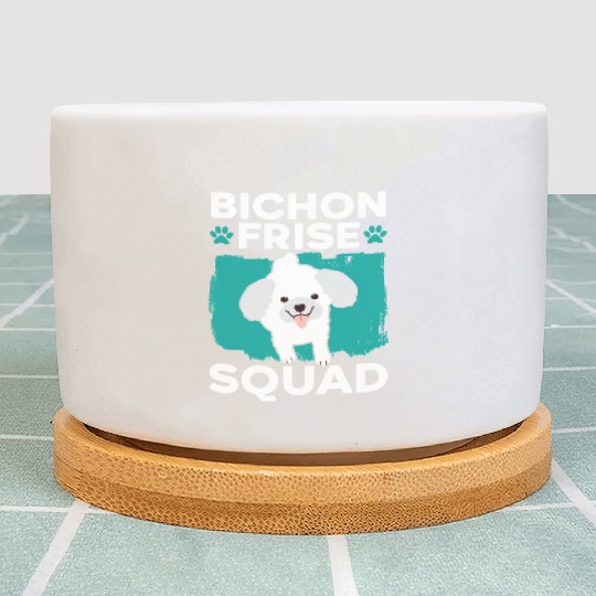 Bichon Frise Squad Curly Hair Pup Puppy Lover Plant Pots