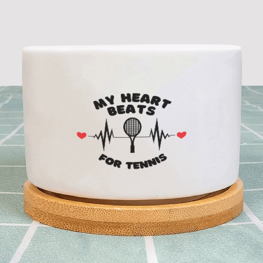 My Heart Beats For Tennis Plant Pots