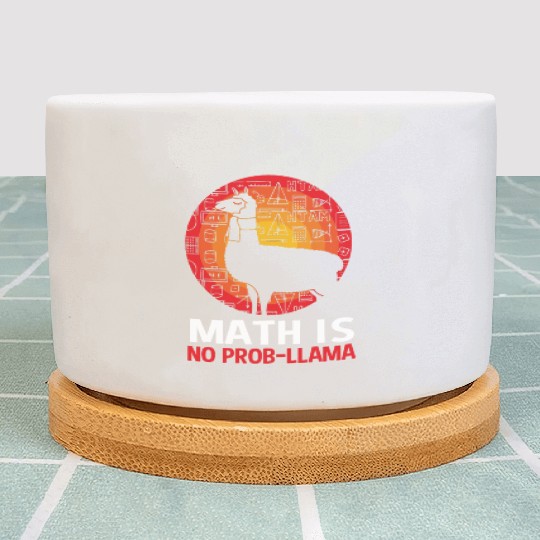 Funny Llama Math Teacher Math Is No Probllama Plant Pots