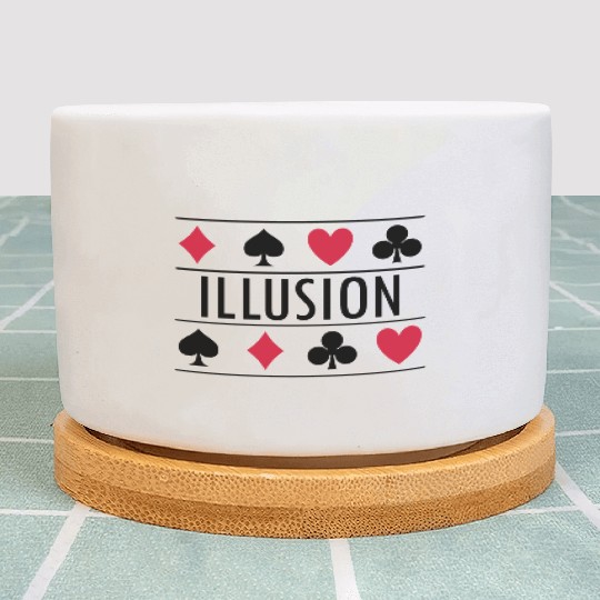 Illusion with card symbols spell magic poker Plant Pots