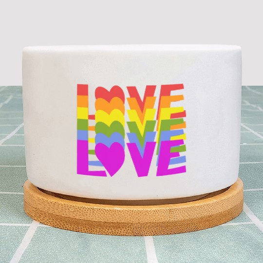 Lgbtq Gay Pride Month Rainbow Love Is Love Plant Pots