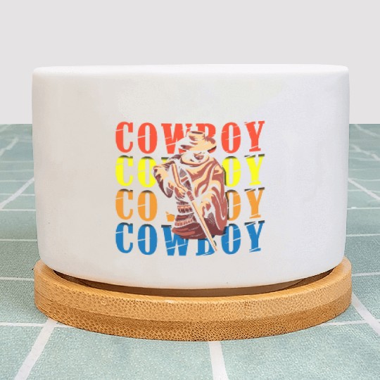 Cowboy Marksman Sheriff Star Wild West Plant Pots