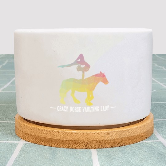Crazy Horse Vaulting Lady Horseback Vaulting Plant Pots