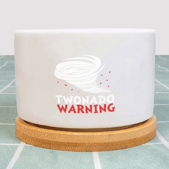Funny 2nd Bday Twonado Warning Tornado Birthday Plant Pots