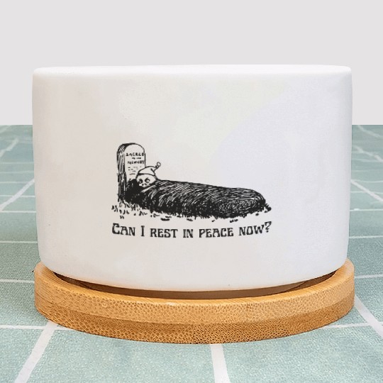 Can I Rest In Peace Now? Skeleton Trying To Sleep Plant Pots