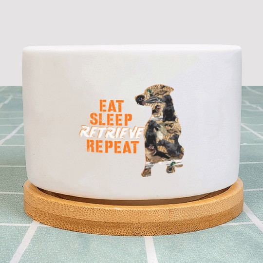 Labrador Retriever Duck Hunting Design Plant Pots
