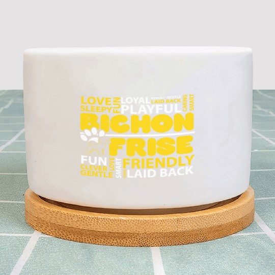 I Love Bichon Frise Dog Lover Puppy Paw Love Plant Pots