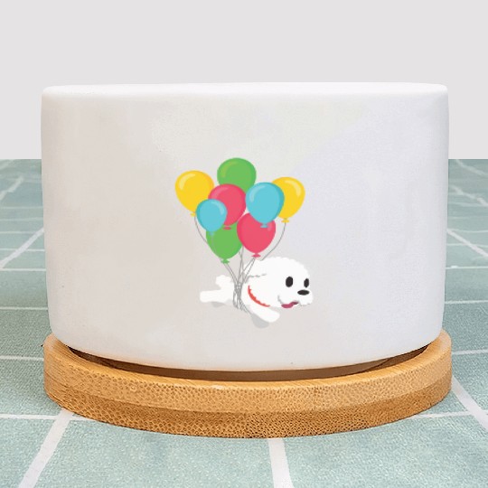 Bichon Frise Dog Lover Dog Breeder Puppy Paw Love Plant Pots