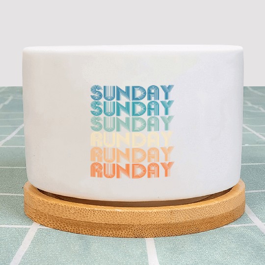 Sunday Runday Vintage Retro Fitness Training Plant Pots