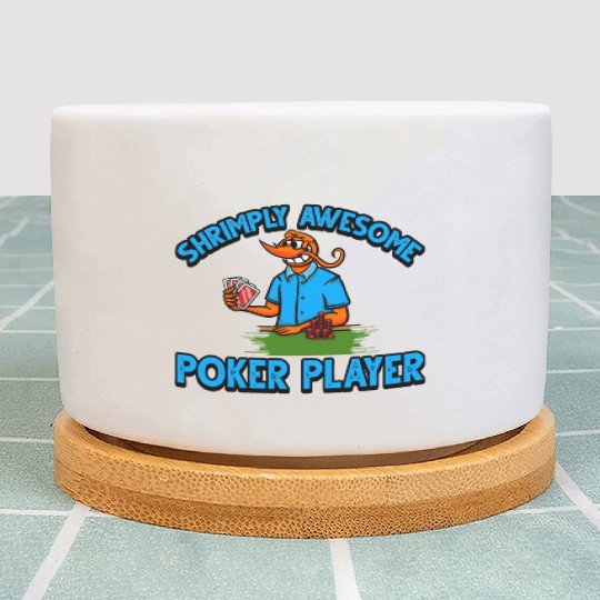 Funny Shrimp/Prawn Pun. Shrimply Awesome Poker Plant Pots