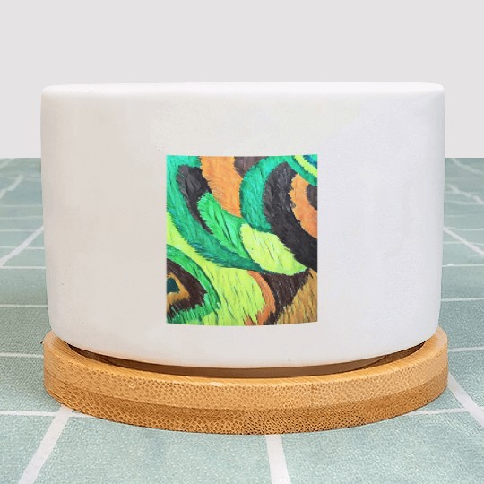 Colorful flow grass art Plant Pots