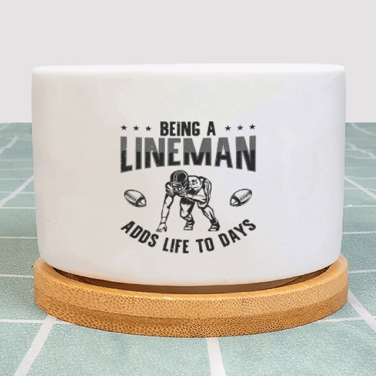 Football Lineman Life Player Sports Plant Pots