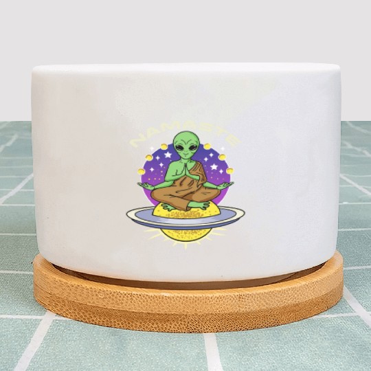 Namaste Alien For Yoga Lover Plant Pots