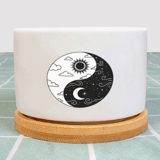 Sun and Moon Yin Yang for Yin Yang Art Lover Plant Pots