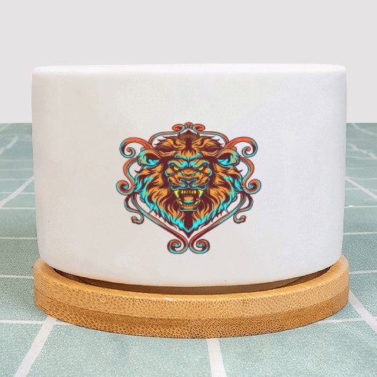 Angry Lion Face Animal Plant Pots