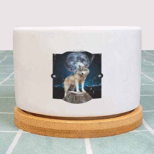 Wolf Moon Forest Wolves Nature Nature Liever Full Plant Pots