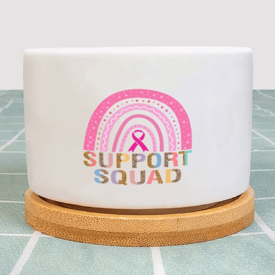 Support Squad Leopard Pink Warrior Breast Cancer Plant Pots