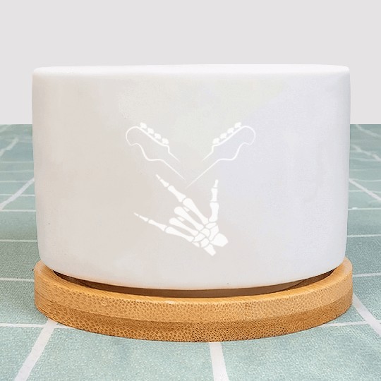 Rocker Skeleton Hand Rock On Rock Star Guitar Plant Pots