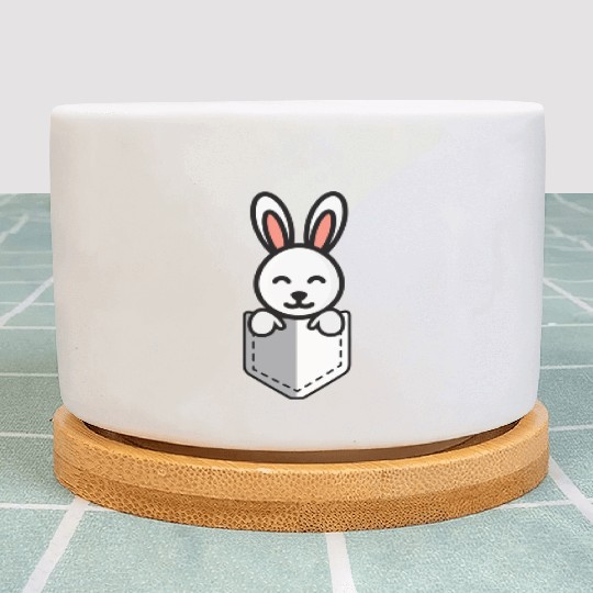 Bunny Pocket Cute Little Easter Sunday Egg Hunt Plant Pots