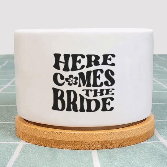 Bride I Do Crew Retro Bachelorette Party Bride Plant Pots