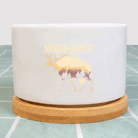 Moose-aholic Moose Wildlife Animal Alces Elk Deer Plant Pots
