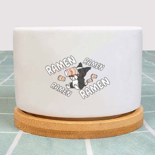 Border Collie Instant Ramen Noodles Plant Pots