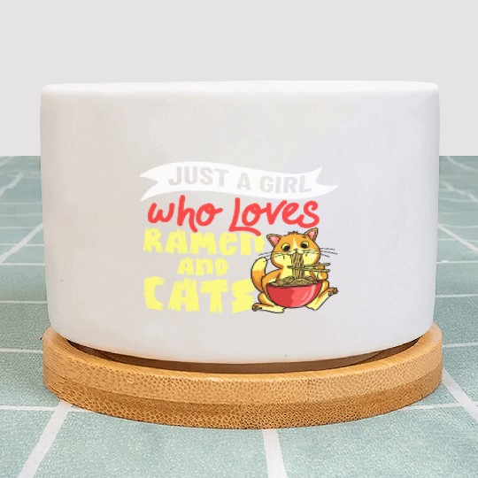 Ramen Cat Bowl Chicken Noodle Soup Japanese Plant Pots