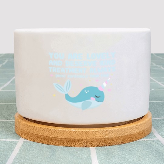 You Are Lovely And Deserve Kind Treatment, Narwhal Plant Pots