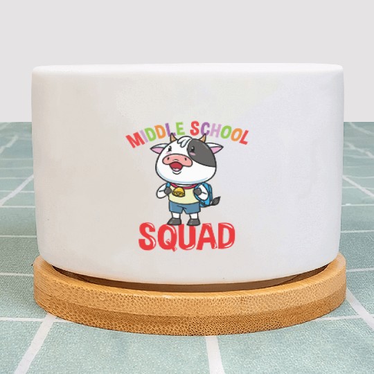Cow Back To School Middle School Squad Plant Pots
