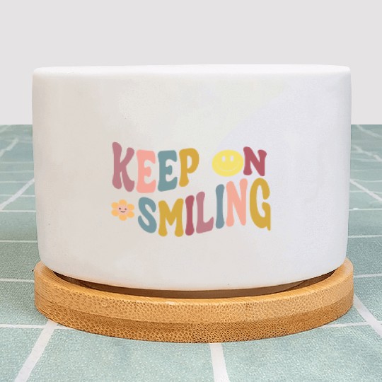 Keep On Smiling Trendy Oversized Vintage Women's Plant Pots
