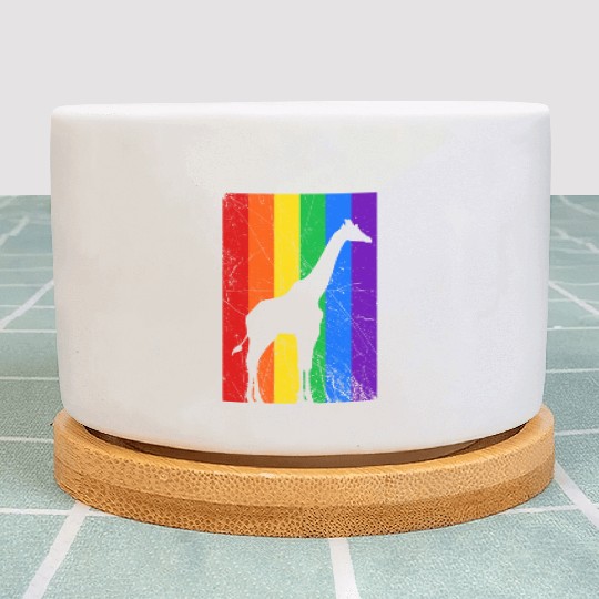 LGBT Giraffe Rainbow Flag Plant Pots