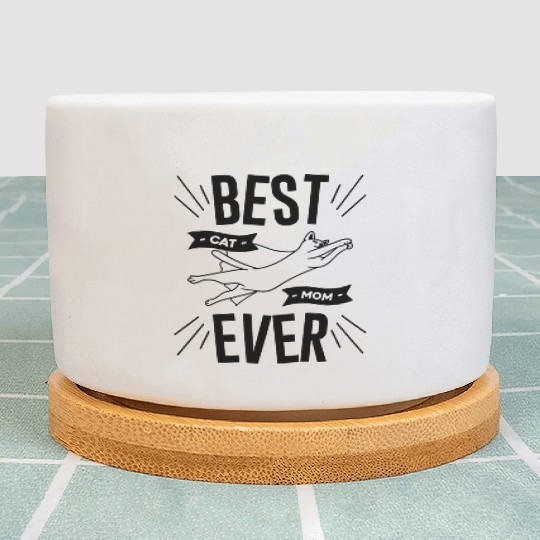 best cat mom ever animals cute lovely cat Plant Pots