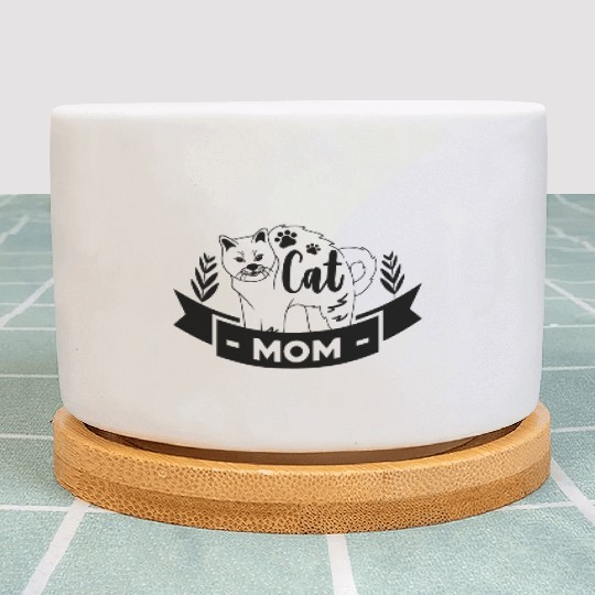 Cat mom Plant Pots