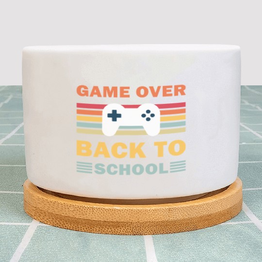 Game Over Back To School Funny Video Gamer Gaming Plant Pots