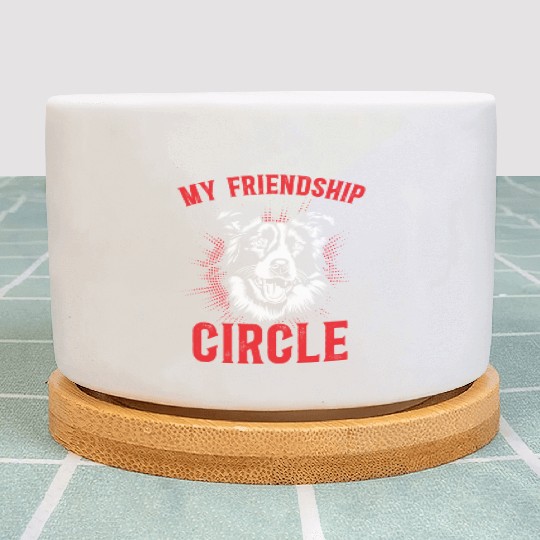 My Friendship Circle Dog Puppy Paw Border Collie Plant Pots