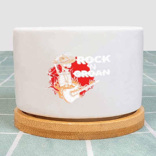 Halloween Cowboy Skeleton Rocker Hand Rock Plant Pots