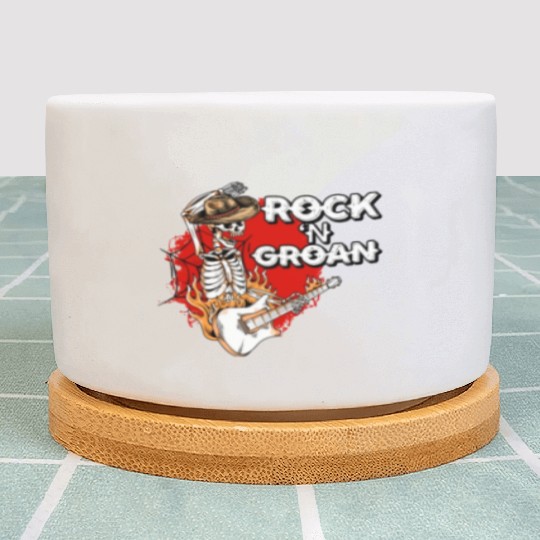 Halloween Cowboy Skeleton Rocker Hand Rock Plant Pots