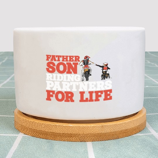 Father Son, Riding Partners For Life 3 Plant Pots