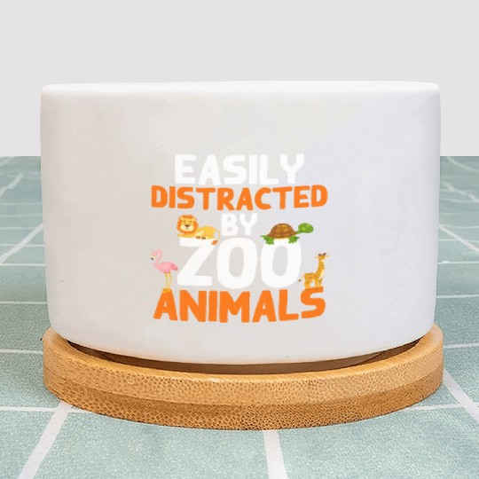 Zoo Animals Giraffe Lion Flamingo Zoo Plant Pots